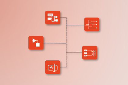 Dies ist ein Bild, das die Funktionen „Auto Layout“ und „Refactoring“ von MES Model & Refactor zeigt.