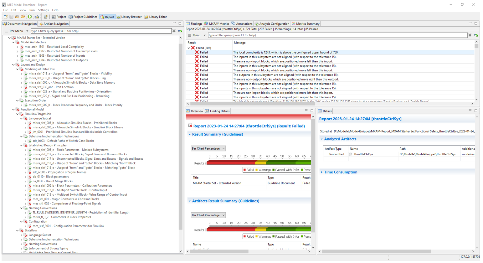 This figure describes the analysis results view of MXAM.