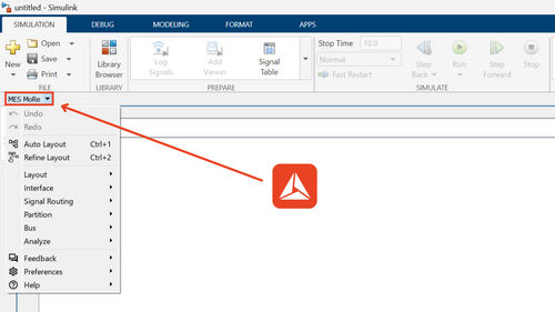本图片展示了MES Model & Refactor (MoRe)的菜单界面，其中包含“开始”按钮。