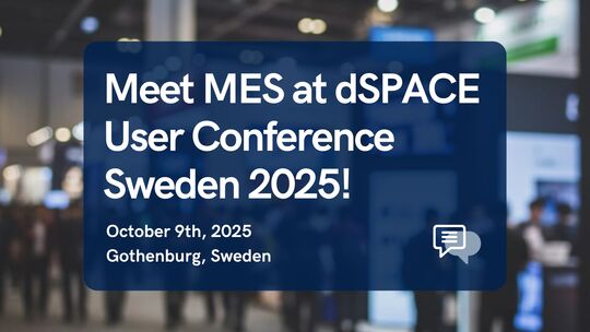 This image is a thumbnail representing the article "MES Is Attending dSPACE User Conference Sweden 2025" page.